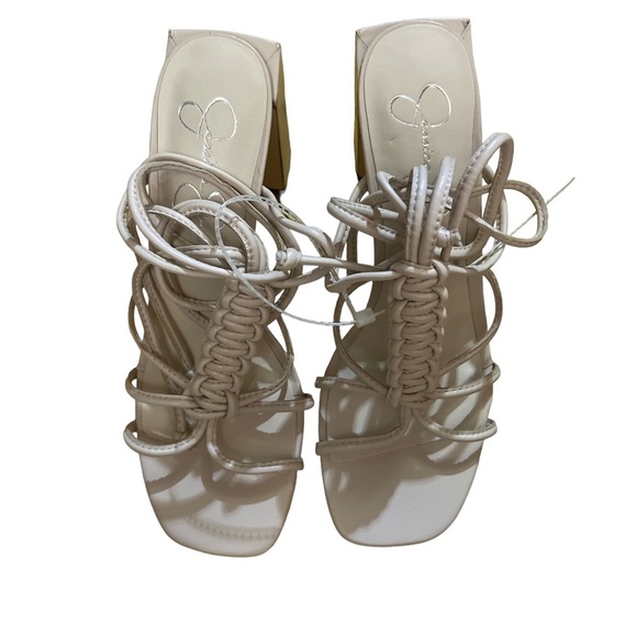 ✅New! JESSICA SIMPSON Women's Maena Ankle-Tie Sandals Nude - Picture 4 of 8